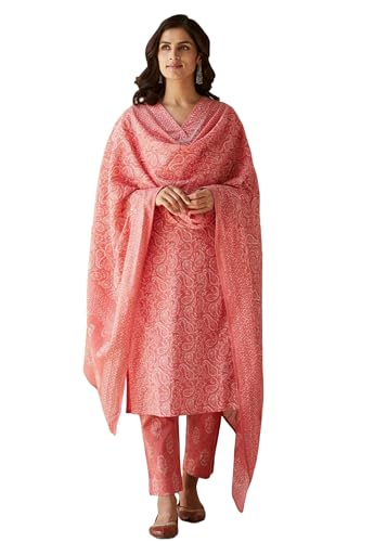 Costume indien en pur coton pour femme avec col élégant modèle 526 K