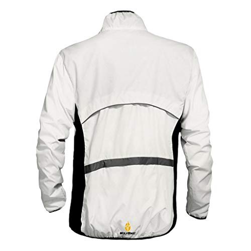 Chaqueta ciclismo deportiva impermeable blanca 3XL miniatura 2