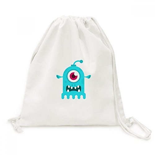 Toile drawstring backpack bleu alien idéal pour voyage et shopping décontracté
