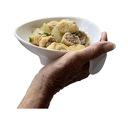 Platos adaptativos a prueba de derrames con asas, platos pequeños para adultos discapacitados, utensilios de alimentación para personas con discapacidad, ayudas para vivir, cuenco antideslizante a
