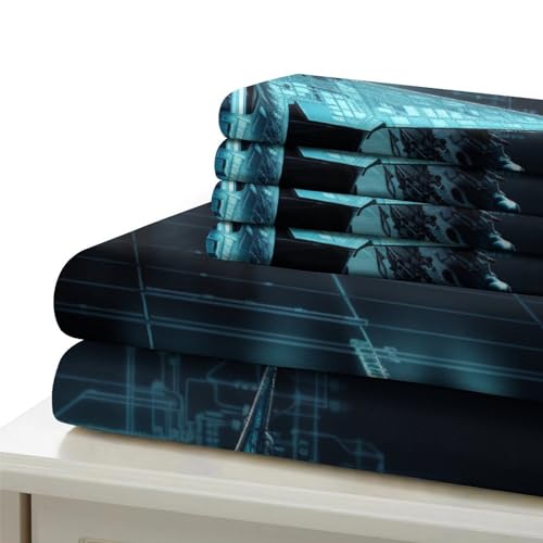 Housse de couette avion 3D microfibre anti-transpiration pour lit double