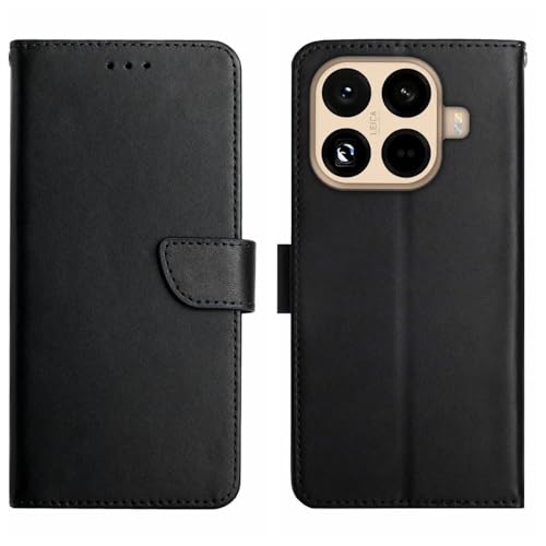 Étui Xiaomi 15T Pro avec support stand et fermeture magnétique housse clapet noire
