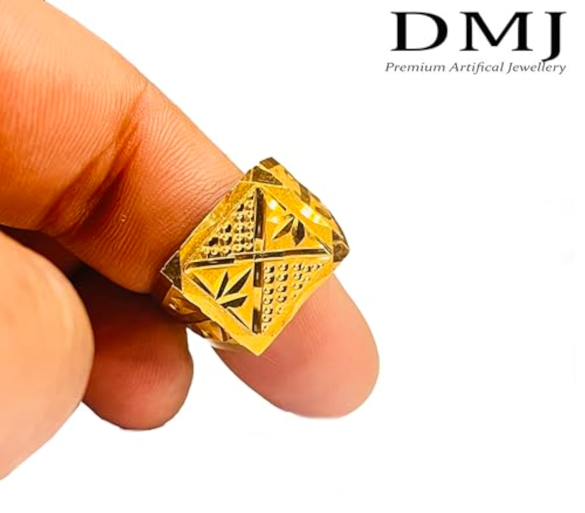 Premium Heavy Gold Look Handmade Ring for Men