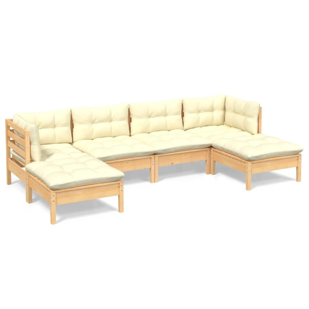Salon de jardin 6 pcs bois de pin : créez votre salon d'été chaleureux