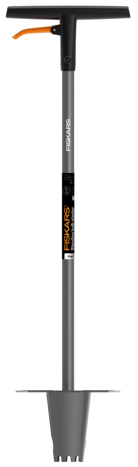 Fiskars Piantatoio per bulbi, Ergo, Lunghezza: 1 m, Peso: 1,95 kg, Acciaio/Plastica, Nero/Arancione, 1057078