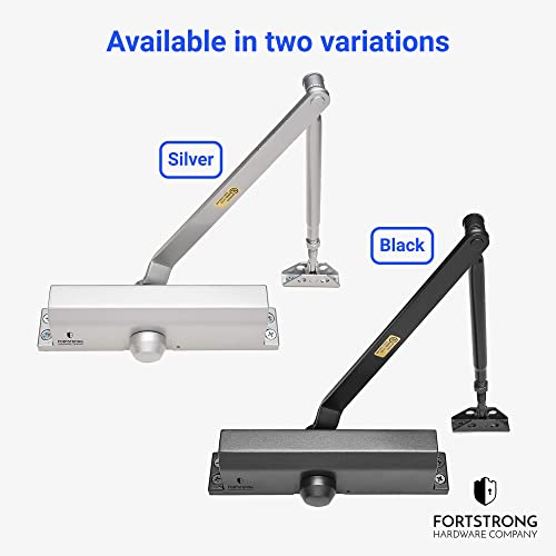 Door Closer Lightweight Commercial Door Closer Fs-6300, Size 4, W/Fitting Template - Regular, Top Jamb Or Parallel Installation (Silver) #TOP6
