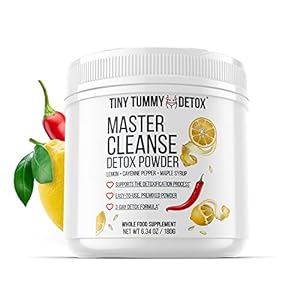 Tiny Tummy Master Cleanse Lemonade Diet – 3 Day Juice Cleanse Plant-Based Detox Powder Supplement with Lemon, Maple Syrup, and Cayenne Diet, 6.34oz Container