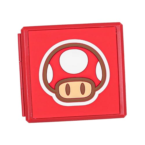 CENPEK Game Card Case for Nintende Switch Magnetic Storage Box with 12 Card Slots for Switch Lite NS NX - Red Mushroom