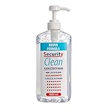 Security Clean Gel Igienizzante Mani 1 Litro Con 75% Alcol Completo di Dosatore, Perfetto Per Uso...