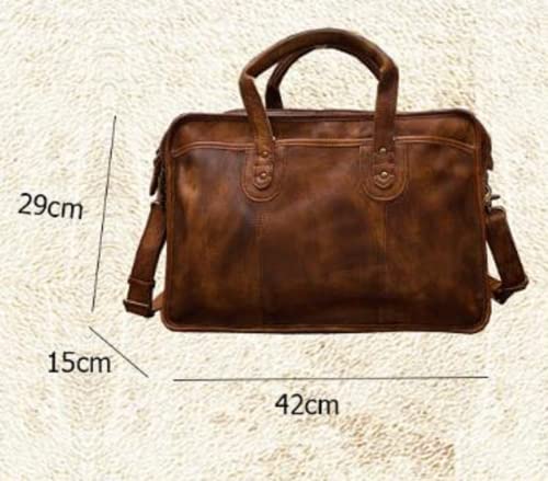 Vintage First Layer Leather Travel Briefcase2