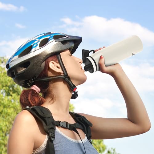 Image of Milton Sparkle 900 Thermosteel Water Bottle with Easy Sip Cap and Handle, 920 ml, Vacuum Insulated Stainless Steel, Hot and Cold, On The Go Bottle for Office College, Ivory