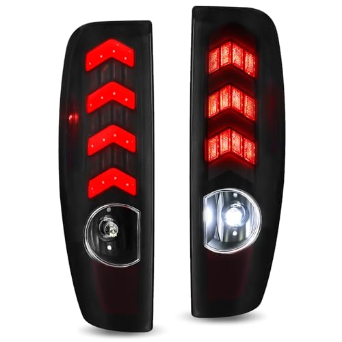 KIGEMOS Pair Smoked Black Full LED Tail Lights Fit for 2004 2005 2006 2007 2008 2009 2010 2011 2012 Chevy Colorado & GMC Canyon Plug and Play Rear Lamps