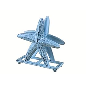 Rustic Dark Blue Whitewashed Cast Iron Starfish Napkin Holder 6 Inch - Starfish Decoration - Beach Kitchen 41ewSS5j1WL. SS280