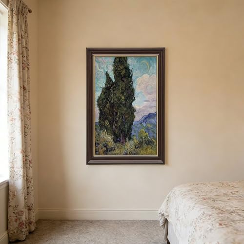 Impression sur toile Cyprès de Vincent Van Gogh cadre mural 40x61 - 3