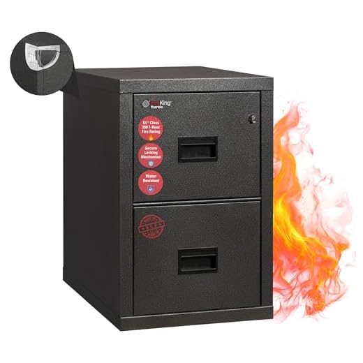 Fire Resistant File Cabinet - 2 Drawer Let/Leg. 22" Depth Black