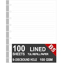 9 Disc Lined Refills for Happy Planner, Loose-leaf Discbound Inserts,100 Sheets/200 Pages, White, Classic Size,7 x 9.25 Inch