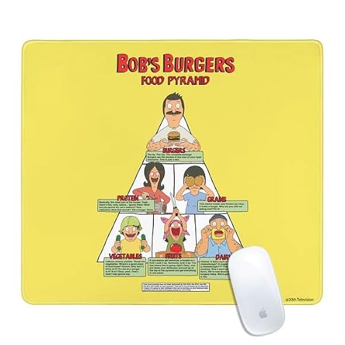 Skinit Medium Gaming Mouse Pad - Officially Licensed Food Pyramid Design with Stitched Edges, Waterproof, Non-Slip Rubber Base, Desk Mat for Keyboard & Mouse, 17.7" x 15.75" inches