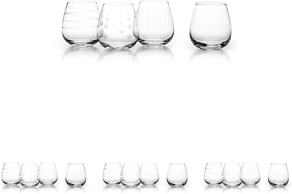 Mikasa Cheers Stemless Wine Glass, 14-Ounce, Set of 4
