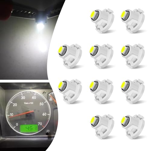 10 luces LED T4.2 para tablero automotriz, 12V, blancas
