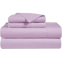Queen Sheet Set 1000 Series Egyptian Cotton, 16" Deep Pocket, 4PC, Lilac | High Thread Count Sateen Weave Bed Sheets, Long Staple Cotton, Breathable Cooling, Hotel Quality, Wrinkle Free