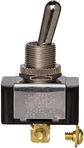 Morris Products Momentary Contact Toggle Switch – Heavy Duty, SPST Screw Terminals – (On)-Off 2 Screw Terminals - 100,000 Mechanical Life Cycles – CURus Listed – 1.13” x .57” x .61”, Red, (70250)