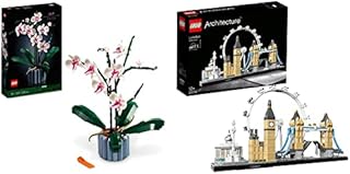 LEGO 10311 Icons Orchid Artificial Plant Building Set & 21034 Architecture Skyline Model Building Set, London Eye, Big Ben, Tower Bridge Collection, Office Home Décor, Gift Idea