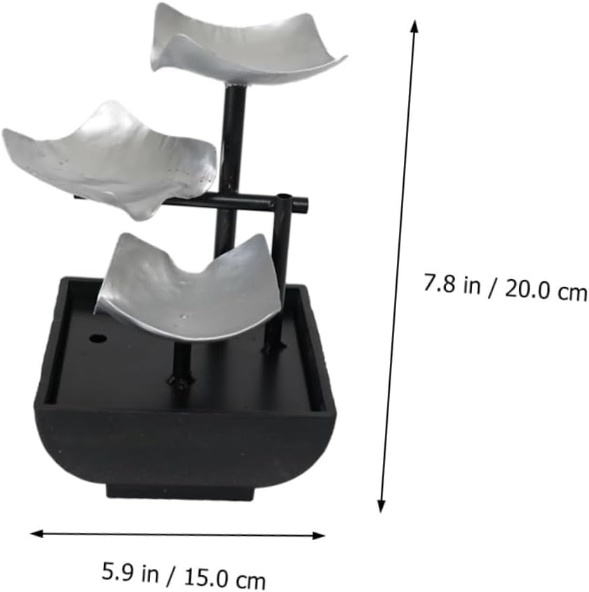Minimalist Metal Waterfall Fountain Desk Ornament with Stable Base Small Indoor Water Running Decoration for Office and Bedroom Lightweight Tabletop Waterfall Adornment