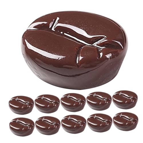 ERINGOGO 20pcs Artificial Coffee Beans Props for Craft Decor Realistic Resin Imitation Food Model for Restaurants Bars and Coffee Shops