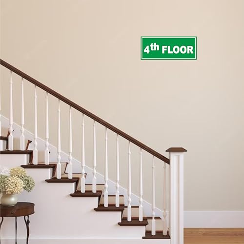Image of ATTRACTSO - 4th Floor Sign Self Adhesive Laminated Sticker for Home, Office, Shop, Hospital, Hotel, Theatre, Restaurant - 12 inchx5 inch inch (Green)