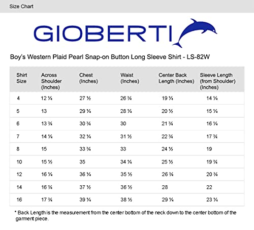 Gioberti Big Boys Plaid Long Sleeve Pearl Snaps Shirt, Teal/Brown, Size 14 #TOP1