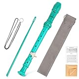 Hanaoyo Soprano Recorder Instrument for Beginners Kids Students, German Style C Key 8 Holes Recorder