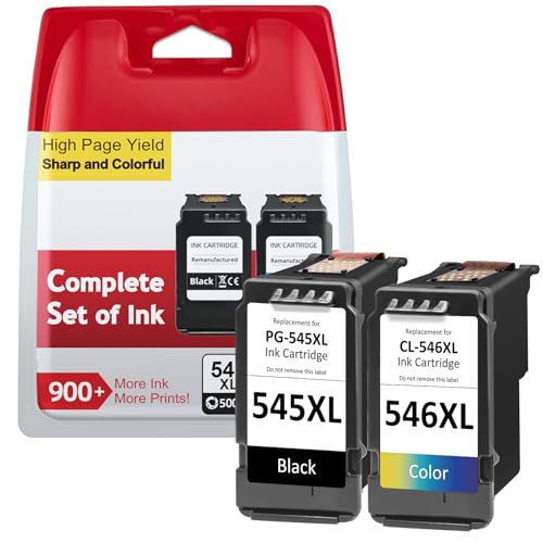 Cartouche Canon 545 546 pour Pixma TS3350 et TR4650, pack complet ECOINKO