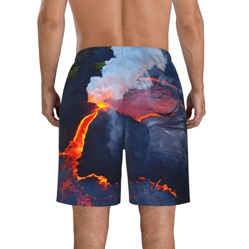 Kilauea Volcanos Print Stylish Men Beach Shorts Lightweight Cozy Swim Trunks Summer Casual Outings Holiday3