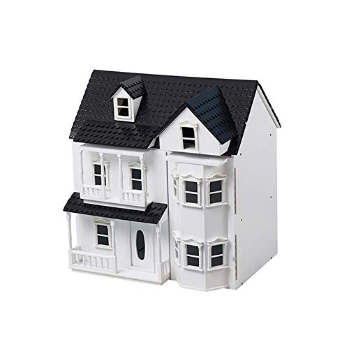 Puppenhaus Modell DIY Puppenhaus Haus Holzpuppen Haus Modell 3D Puzzle Für Kinder (Farbe: Weiß, Größe: 58 × 43 × 61 cm…