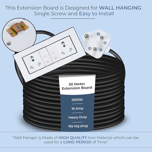 Image of Extension Board Heavy Duty Multi Socket 15A /16A /20 (2500 Watts 16A Big Plug and Two 16A Socket and Two 20A Switch, 30 Meter)