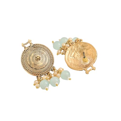 Image of Yellow Chimes Jewellery Set for Women Traditional Gold Plated Choker Necklace Set For Women I Eternal Classics | Ethnic Style Blue Beads Choker Set I Birthday Anniversary Gift for Women Wife