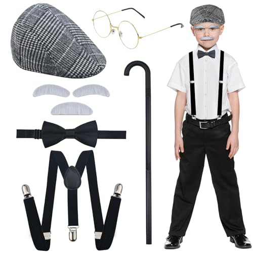 Disfraz Completo Hombre Viejo para Niños BUUFAN miniatura 1
