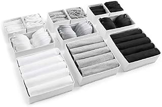 12pcs White Large Drawer Organisers Divider Drawer Dividers Clothes Storage Bedroom Drawers Wardrobe Organiser Storage Organizer Drawer Organiser Divider Clothing & Wardrobe Storage Solutions