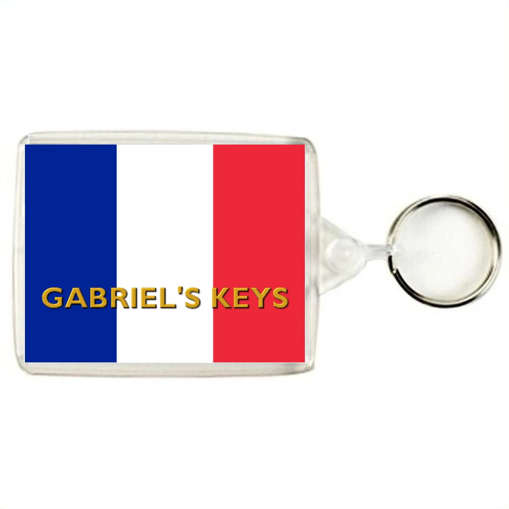 Key Expressions Personalised FRANCE/DRAPEAU FRANÇAIS/FRENCH FLAG Keyring/Bag Tag - A Great Gift or Stocking Filler
