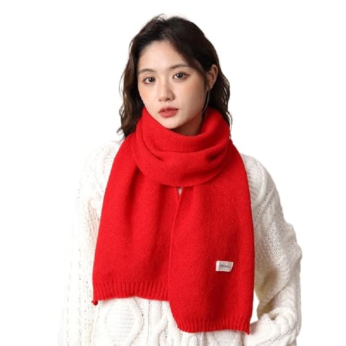 New year Christmas gift cute bear red scarf female winter new warm versatile knitted wool scarf