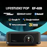 Epson Lifestudio Pop EF-62B czarny metaliczny przenośny inteligentny projektor, Sound by Bose, Google TV, 4K Pro-UHD, do użytku wewnątrz/na zewnątrz, 5 lat