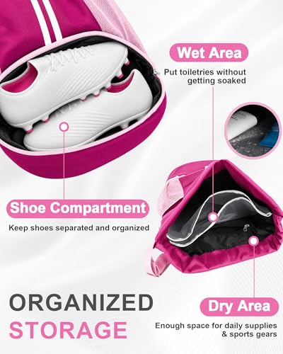 Image of JELUTAR Soccer Bag, Drawstring Soccer Backpack with Shoe Compartment