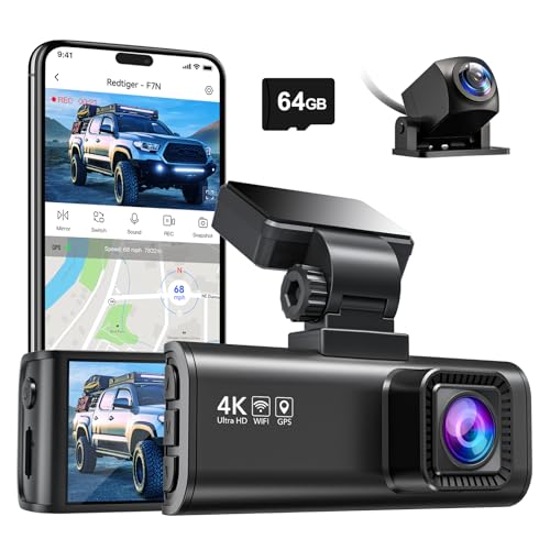 REDTIGER F7N 4K Dash Cam Front/Rear w GPS WiFi
