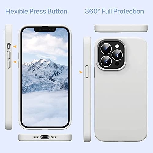 Image of MIDOS Back Cover Compatible with iPhone 14 Pro Max Case Liquid Silicone Full Protection Shock Proof Back Cover for iPhone 14 Pro Max (2022) 6.7 inch (White)
