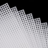 7 Sheets 13.2x10.35in 7 Count Plastic Canvas White Clear Needlepoint Plastic Mesh Sheets Cross Stitch Canvas for Crafts Embroidery Knit Crochet Projects
