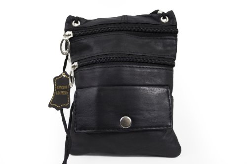 Soft Leather Neck ID/Passport Wallet/Holder, Black