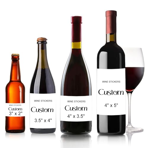 Custom Vinyl Wine Bottle Labels, Champagne Wine Label Photo Stickers, Personalized Engagement Wine Labe, Self-Adhesive Wine Bottle Labels (3.5x4inch (8.89x10.16cm))