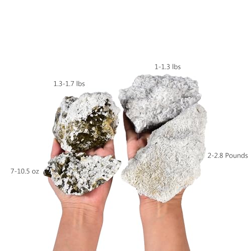 Image of AMOYSTONE Siderite Crystal Cluster Large Decorative Stone Quartz Ore Specimen with Stand 1.7-2 Lbs, Healing Crystal Healer Lover Witchcraft Feng Shui
