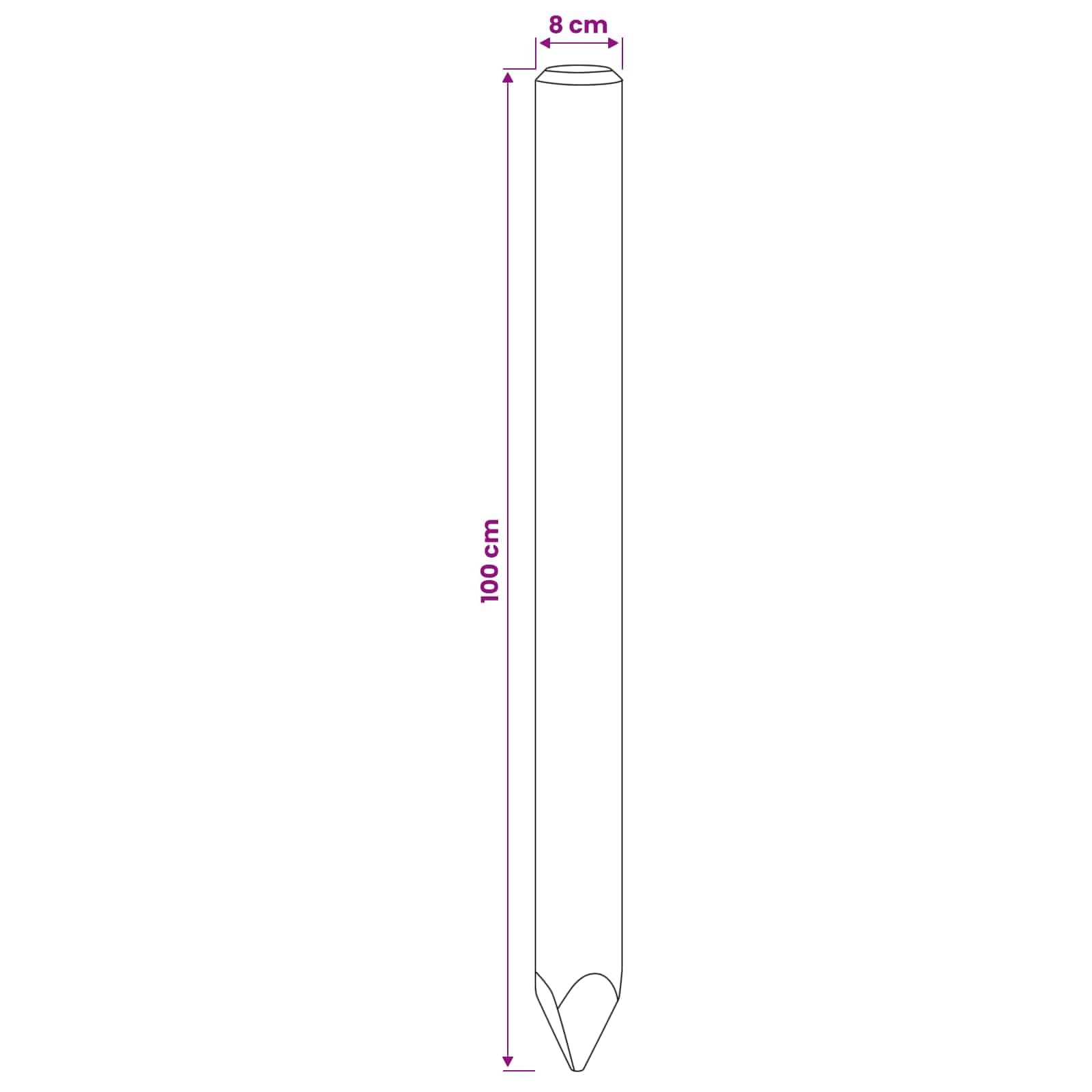 5 pali per recinzione, in legno di pino massiccio impregnato, 8 x 100 cm, per recinzione da giardino, recinzione frangivista, recinzione in legno, recinzione in metallo, recinzione a rete per