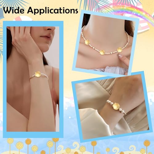 Perles coquillage pour bijoux de plage et accessoires d'été faits main - 8